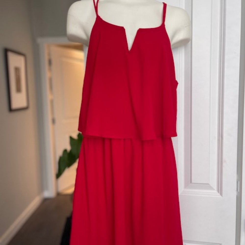 Spaghetti strap red dress